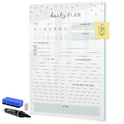 Magnetic dry erase board Daily organization and task plan