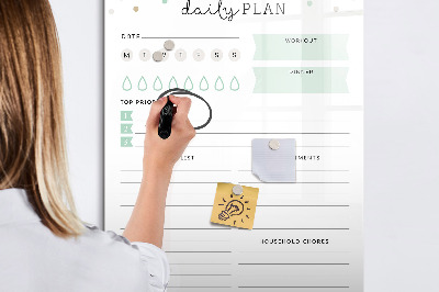 Magnetic dry erase board Daily organization and task plan