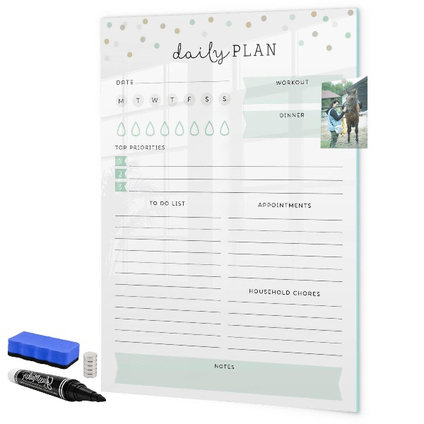 Magnetic dry erase board Daily organization and task plan