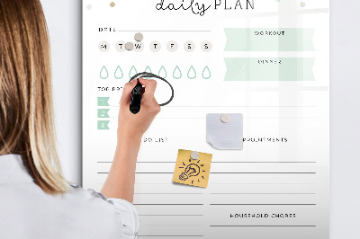 Magnetic dry erase board Daily organization and task plan