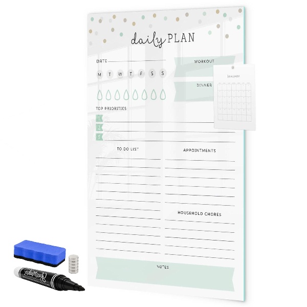 Magnetic dry erase board Daily organization and task plan