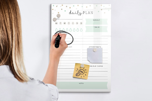 Magnetic dry erase board Daily organization and task plan