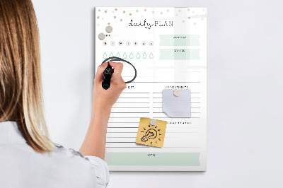 Magnetic dry erase board Daily organization and task plan