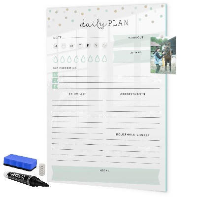 Magnetic dry erase board Daily organization and task plan