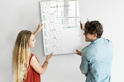Magnetic dry erase board Meal planner for the whole week