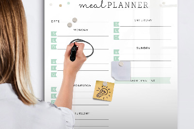 Magnetic dry erase board Meal planner for the whole week