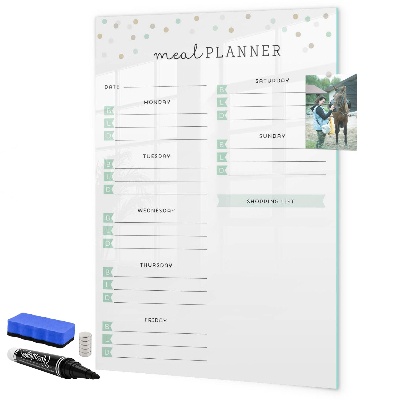 Magnetic dry erase board Meal planner for the whole week