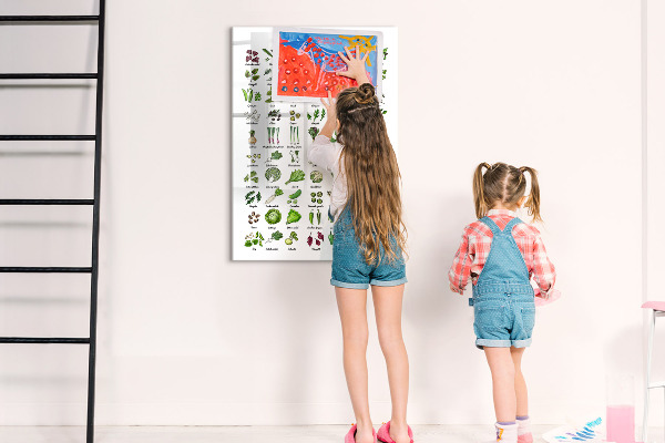 Dry erase board magnetic Green vegetables and herbs in graphics