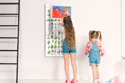 Dry erase board magnetic Green vegetables and herbs in graphics