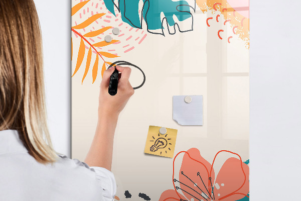 Magnetic dry erase board A colorful board for notes and photos