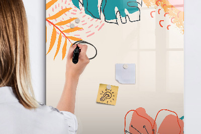 Magnetic dry erase board A colorful board for notes and photos