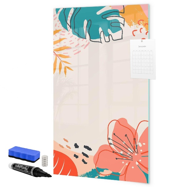 Magnetic dry erase board A colorful board for notes and photos