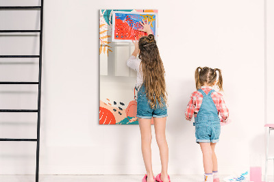 Magnetic dry erase board A colorful board for notes and photos