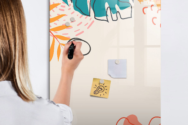 Magnetic dry erase board A colorful board for notes and photos