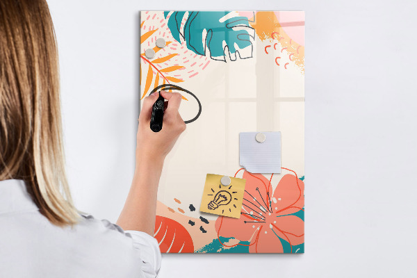 Magnetic dry erase board A colorful board for notes and photos