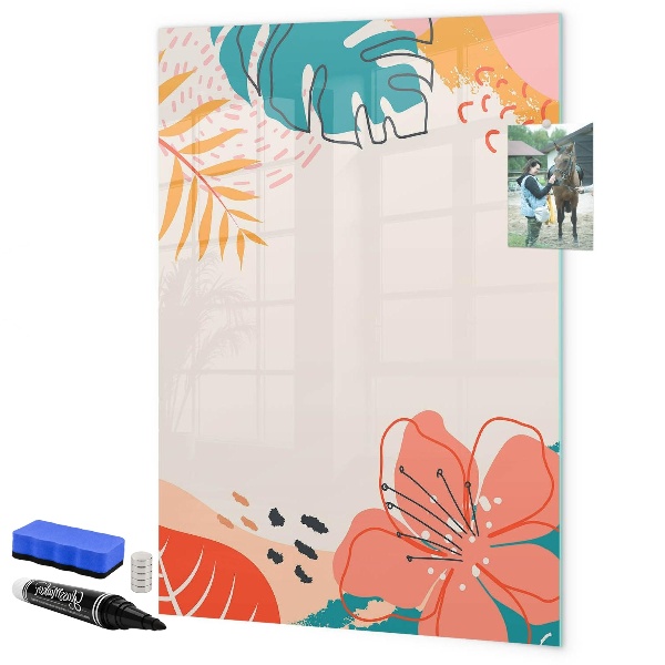 Magnetic dry erase board A colorful board for notes and photos