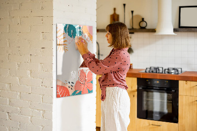 Magnetic dry erase board A colorful board for notes and photos