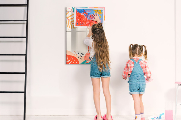 Magnetic dry erase board A colorful board for notes and photos