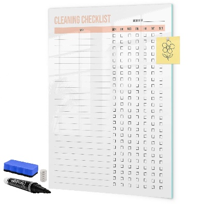 Dry erase board magnetic Monthly cleaning list