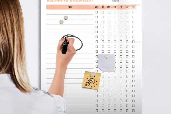 Dry erase board magnetic Monthly cleaning list