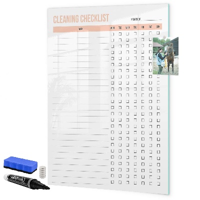 Dry erase board magnetic Monthly cleaning list