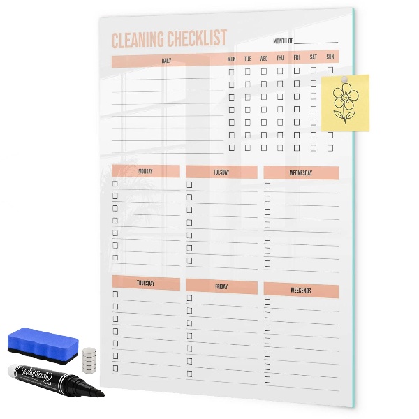 Magnetic dry erase board Cleaning To-Do List