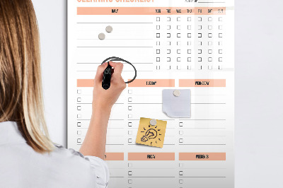 Magnetic dry erase board Cleaning To-Do List