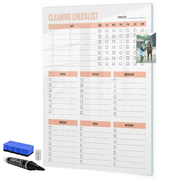 Magnetic dry erase board Cleaning To-Do List
