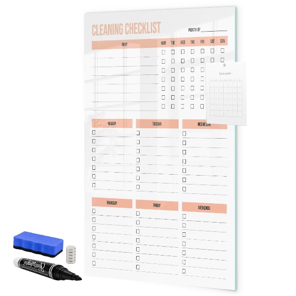 Magnetic dry erase board Cleaning To-Do List