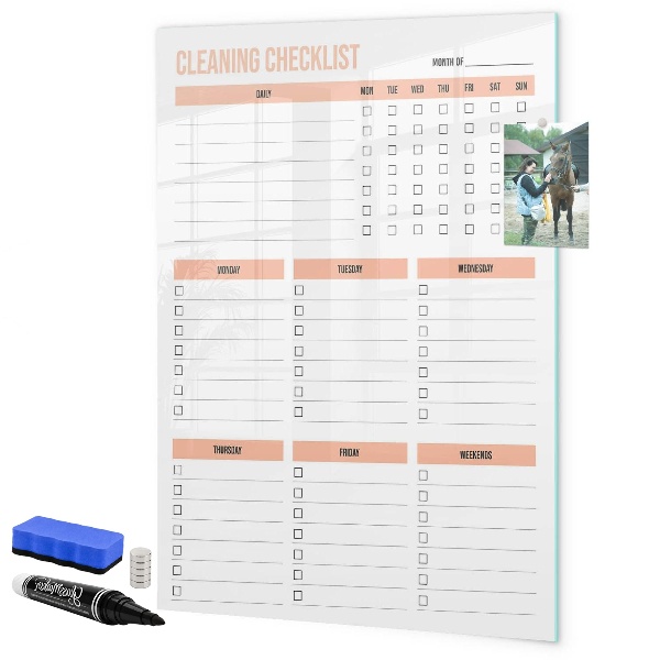 Magnetic dry erase board Cleaning To-Do List