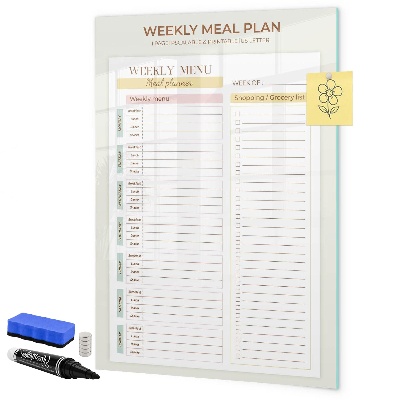 Dry erase board magnetic Meal plan for each week