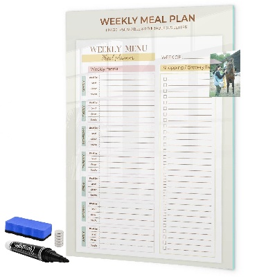 Dry erase board magnetic Meal plan for each week
