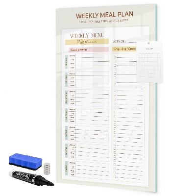 Dry erase board magnetic Meal plan for each week