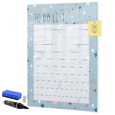 Magnetic dry erase board To-do list with space for photos