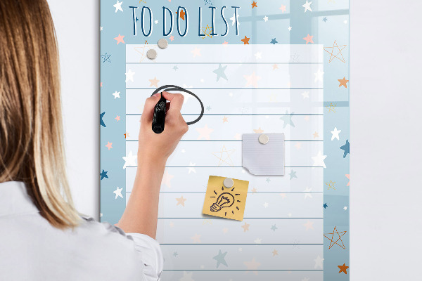 Magnetic dry erase board To-do list with space for photos