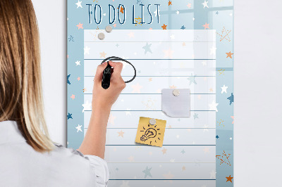 Magnetic dry erase board To-do list with space for photos