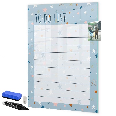 Magnetic dry erase board To-do list with space for photos