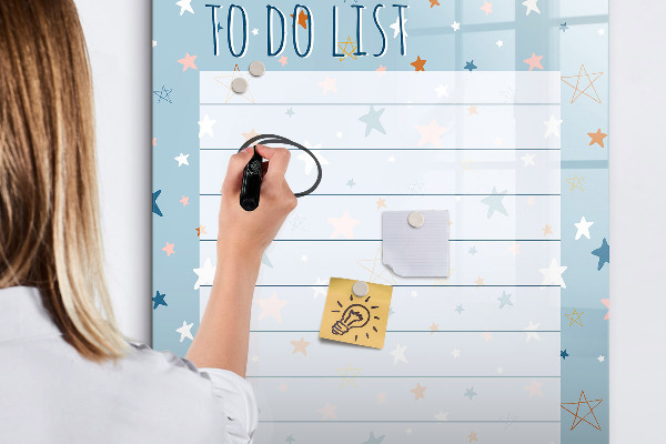 Magnetic dry erase board To-do list with space for photos