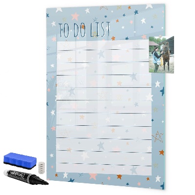 Magnetic dry erase board To-do list with space for photos