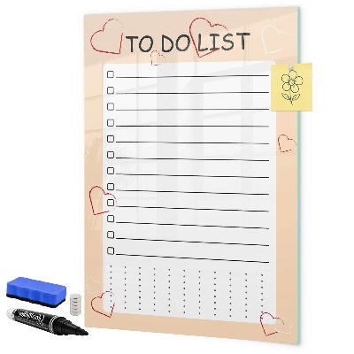 Dry erase board magnetic To-do list with space for photos