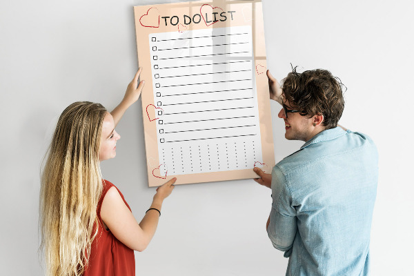 Dry erase board magnetic To-do list with space for photos