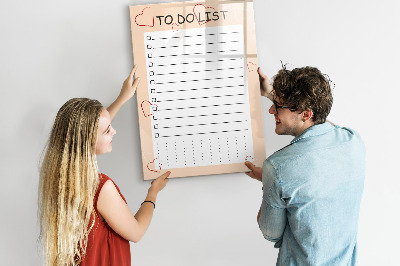 Dry erase board magnetic To-do list with space for photos