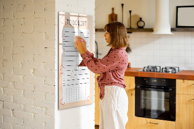 Dry erase board magnetic To-do list with space for photos