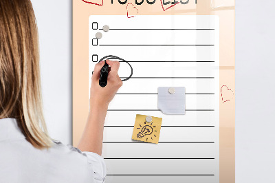 Dry erase board magnetic To-do list with space for photos