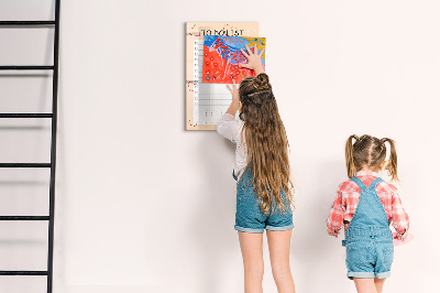 Dry erase board magnetic To-do list with space for photos