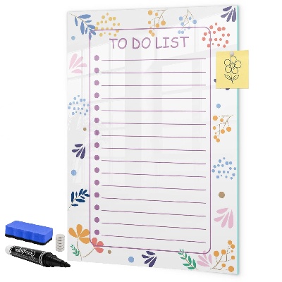 Magnetic dry erase board A colorful board for notes and photos