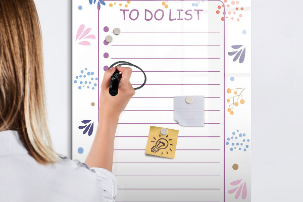 Magnetic dry erase board A colorful board for notes and photos