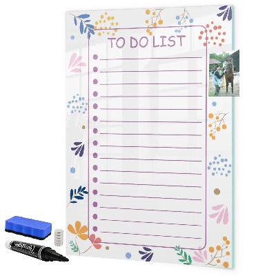 Magnetic dry erase board A colorful board for notes and photos