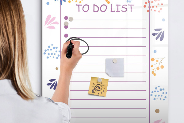 Magnetic dry erase board A colorful board for notes and photos