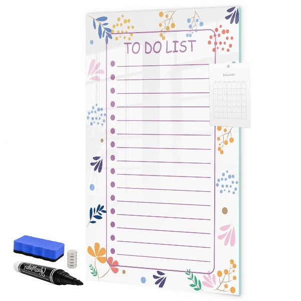 Magnetic dry erase board A colorful board for notes and photos